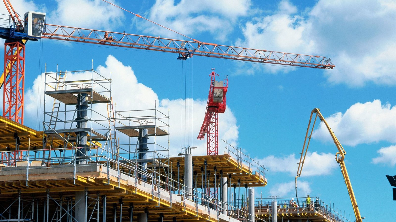 Construction professionals reviewing a project